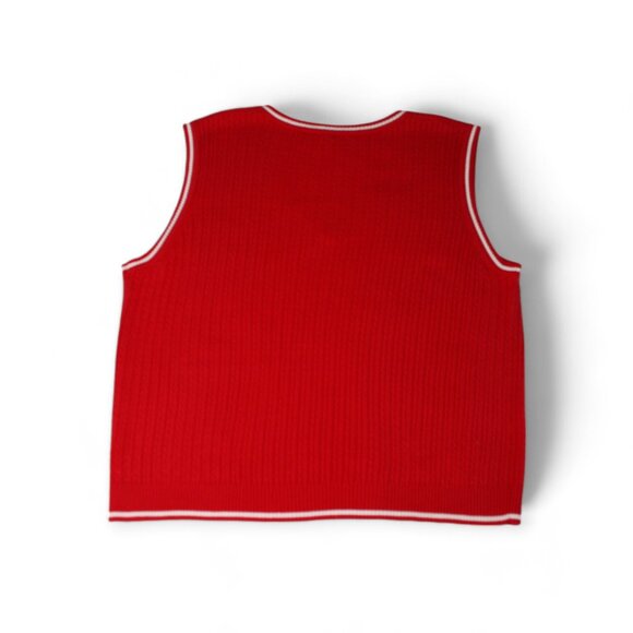 Red Tabi Cable Knit Vest - Picture 2 of 2